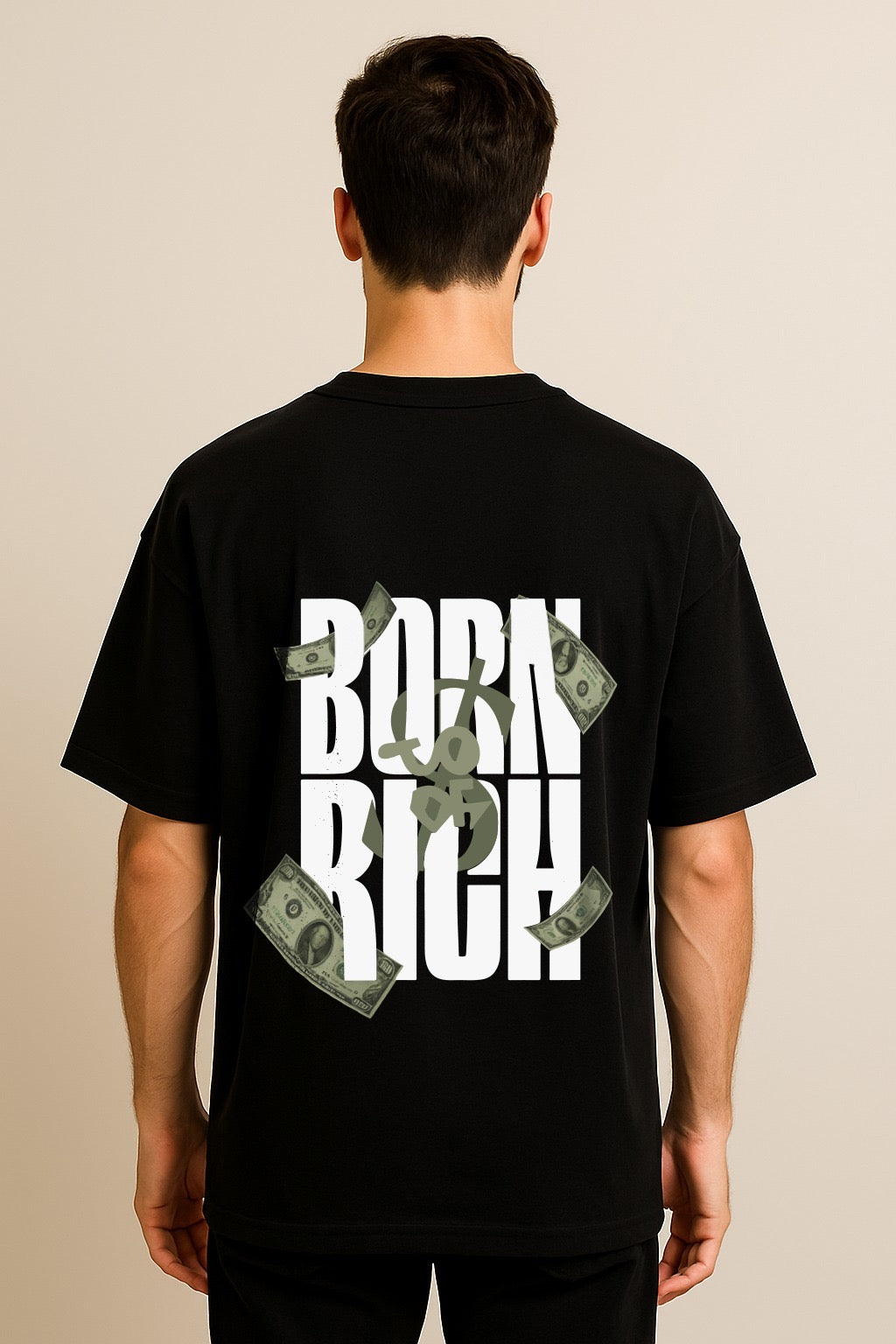 BORN RICH two side printed OVERSIZED TSHIRT
