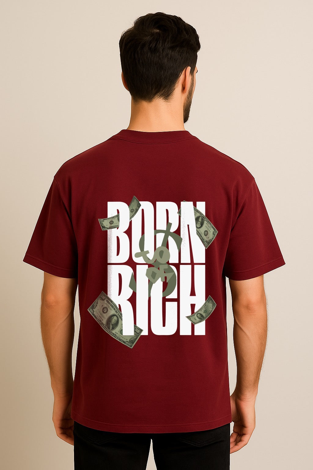 BORN RICH two side printed OVERSIZED TSHIRT