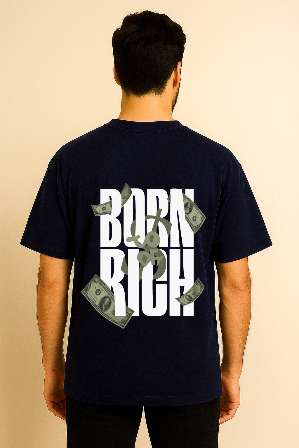 BORN RICH two side printed OVERSIZED TSHIRT