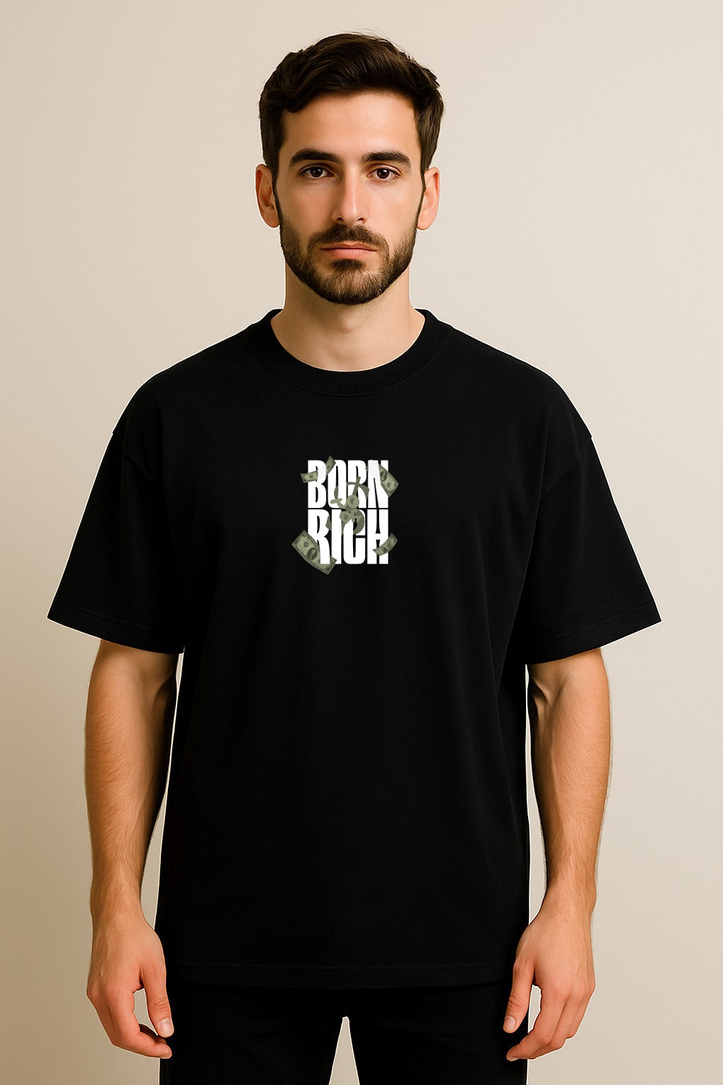 BORN RICH two side printed OVERSIZED TSHIRT