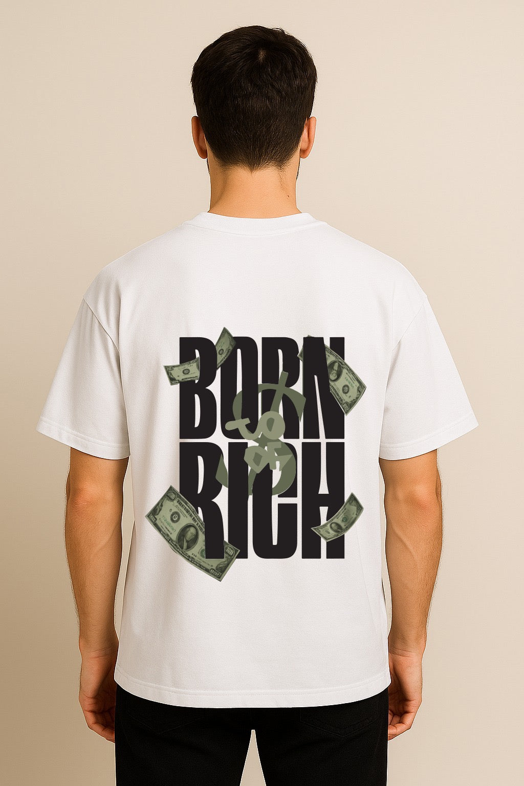 BORN RICH two side printed OVERSIZED TSHIRT