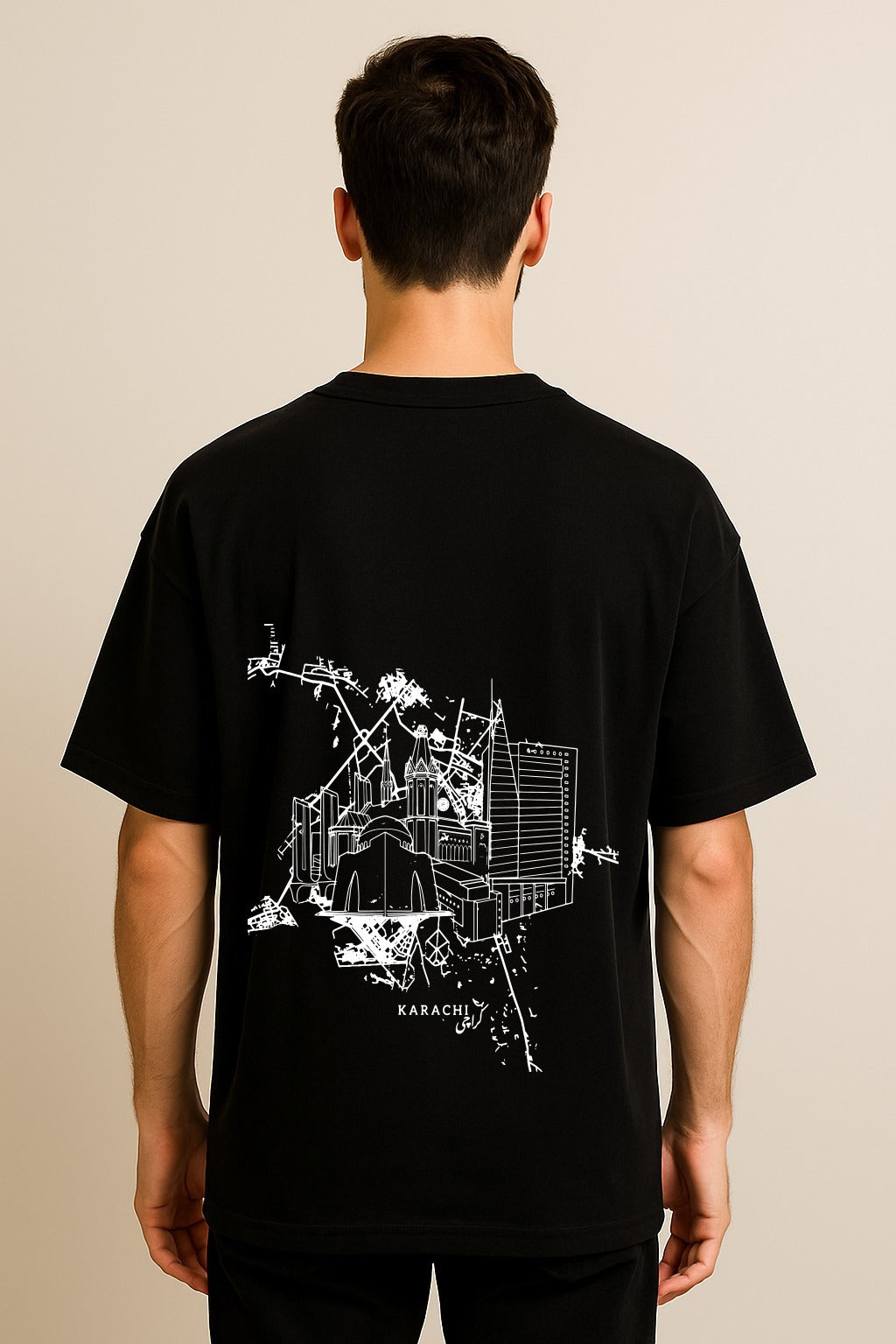 KARACHI TWO SIDE PRINTED OVERSIZED TSHIRT
