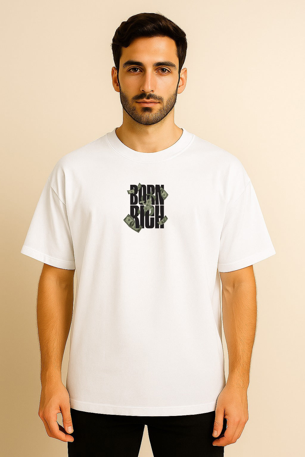 BORN RICH two side printed OVERSIZED TSHIRT