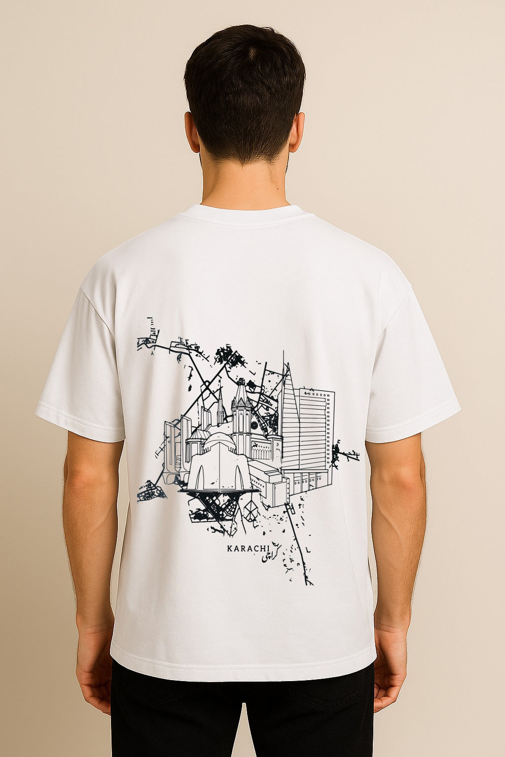 KARACHI TWO SIDE PRINTED OVERSIZED TSHIRT