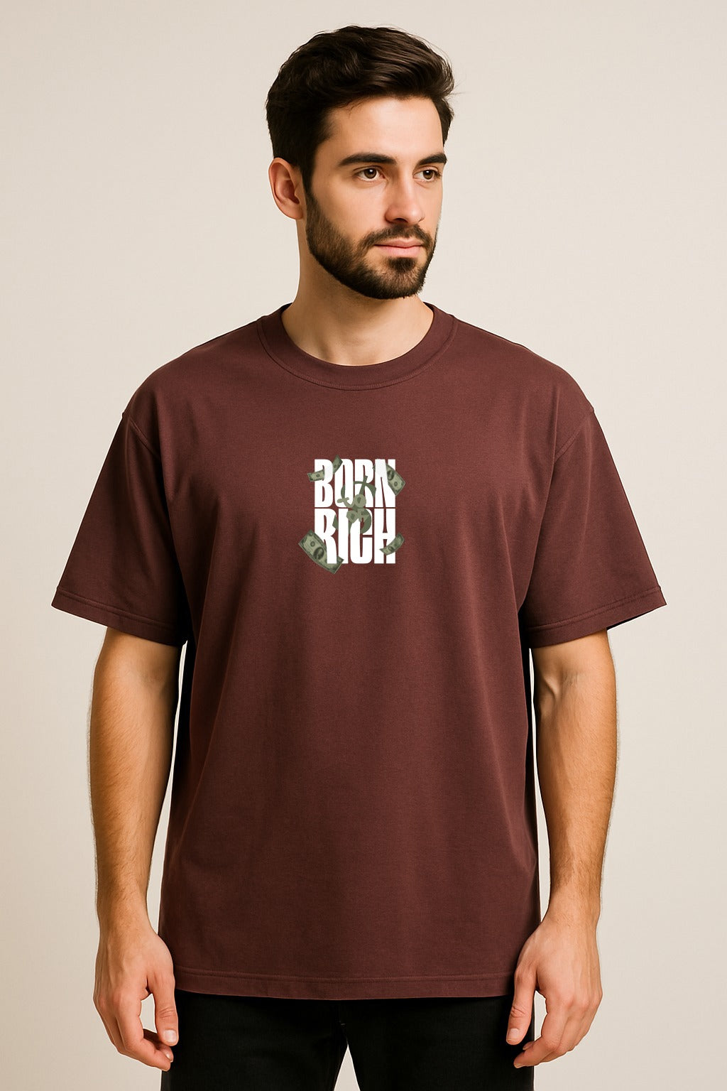 BORN RICH two side printed OVERSIZED TSHIRT