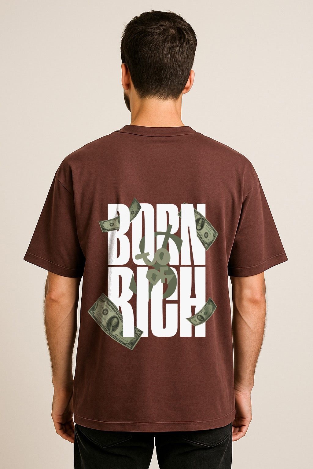 BORN RICH two side printed OVERSIZED TSHIRT