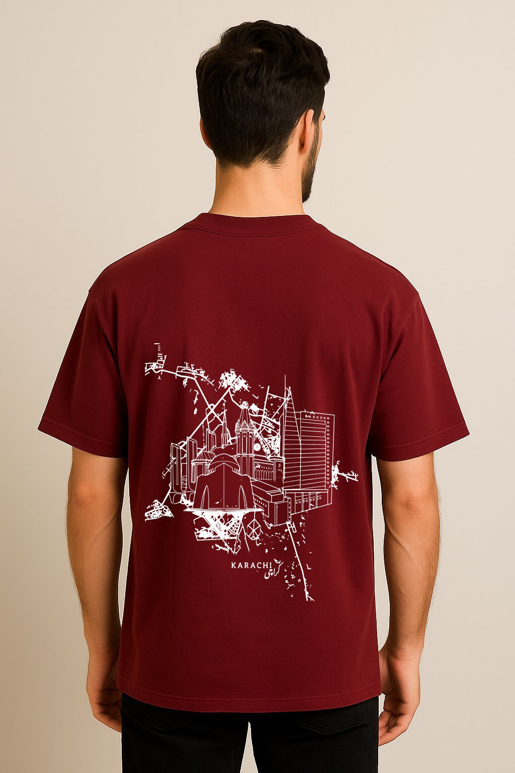 KARACHI TWO SIDE PRINTED OVERSIZED TSHIRT