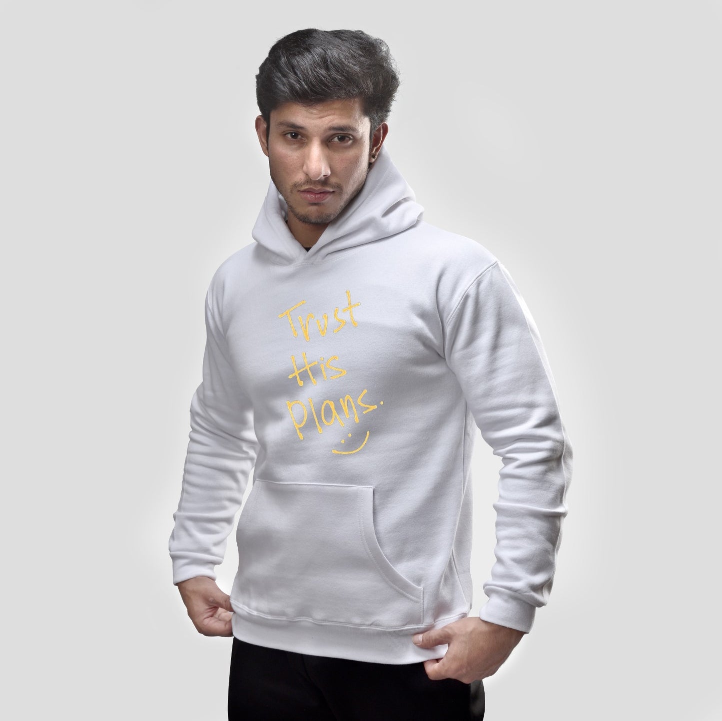 Trust his plans caligraphy hoodies