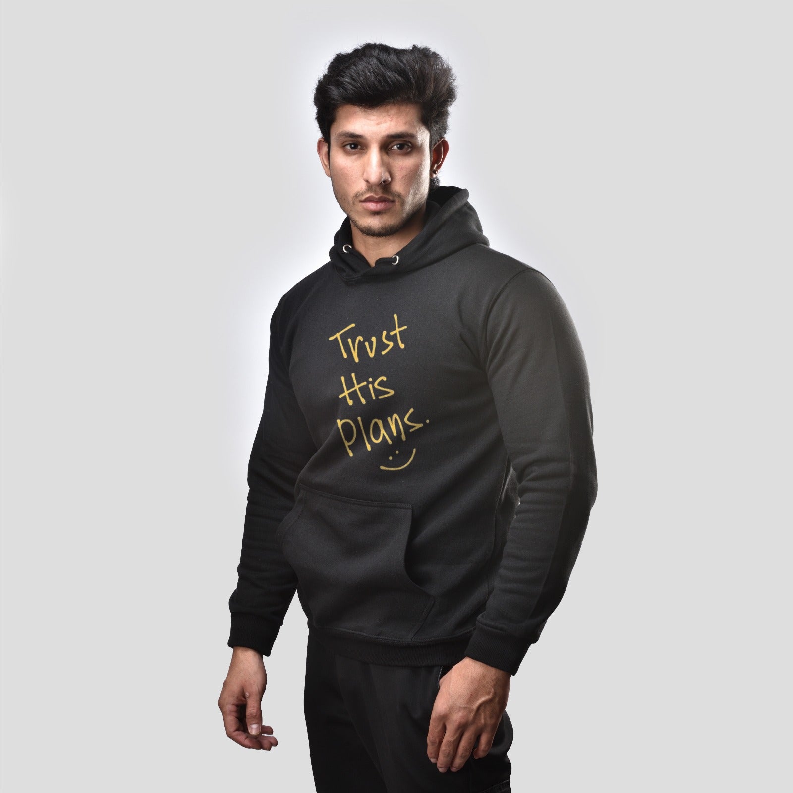 Trust his plans caligraphy hoodies